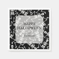 Skeletons Halloween Party Black