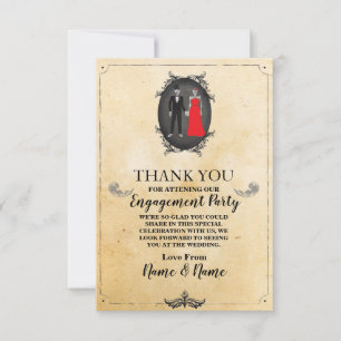 Skeletons Halloween Thank You Wedding Rustic Card
