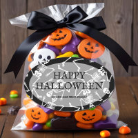 Skeletons Happy Halloween Oval Sticker