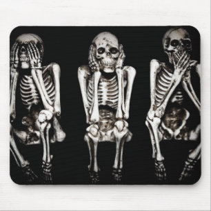Skeletons Hear No Evil, See No Evil, Speak No Evil Mouse Mat