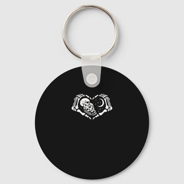 Skeletons Heart  Hands Key Ring (Front)