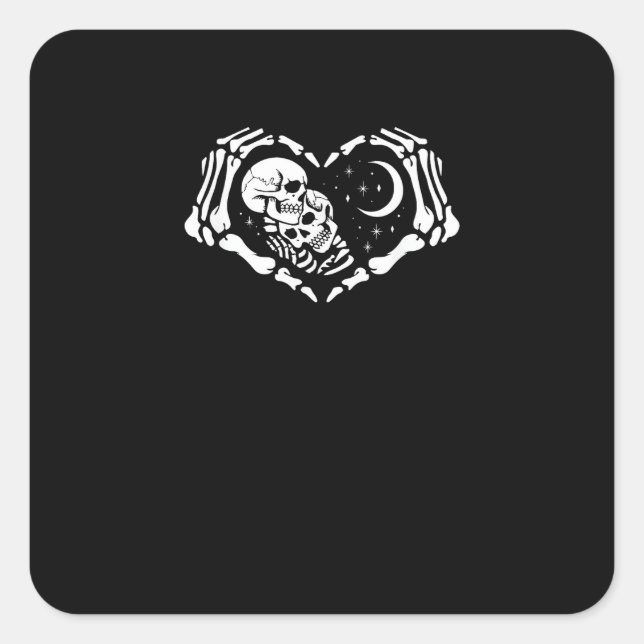 Skeletons Heart  Hands Square Sticker (Front)