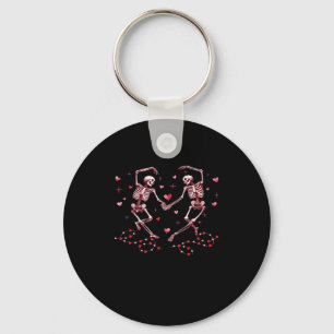 Skeletons Holding Hands Heart Valentines Day Desig Key Ring