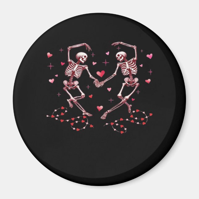 Skeletons Holding Hands Heart Valentines Day Desig Magnet (Front)