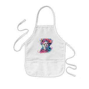 Skeletons in love. A bouquet of flowers. Kids Apron