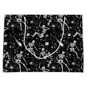 Skeletons in space background  large gift bag