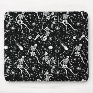 Skeletons in space background mouse mat