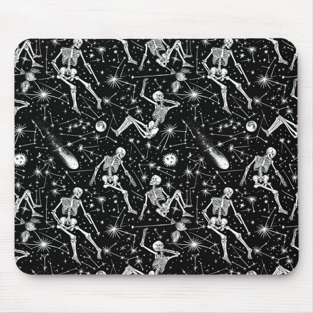 Skeletons in space background  mouse mat (Front)