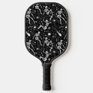 Skeletons in space background  pickleball paddle