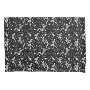 Skeletons in space background pillowcase