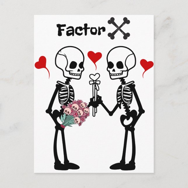 Skeletons lovers postcard (Front)