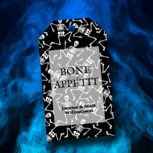Skeletons on Black BONE APPÉTIT Favour Gift Tags