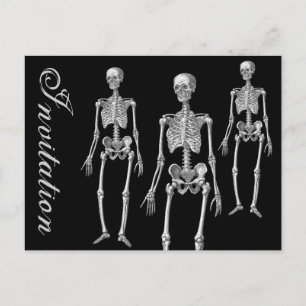 Skeletons on the March Halloween Invitation