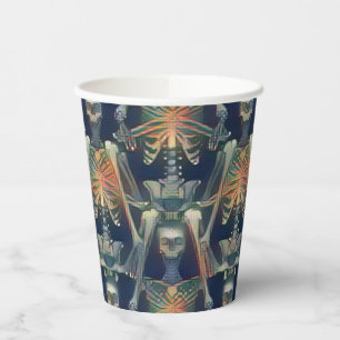 Skeletons Pattern Spooky Cool Halloween Party Paper Cups
