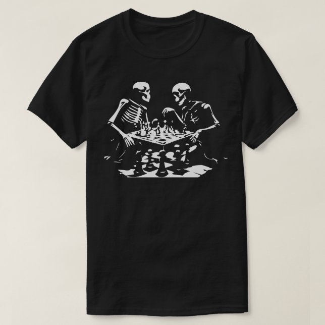 skeletons play chessboard 1 T-Shirt (Design Front)