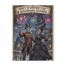 Skeletons Toasting New Year Questionable Decisions