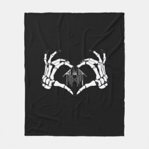 Skeletons Token Heart Hands Creative Style Fleece Blanket