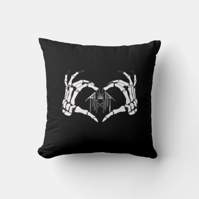 Skeletons Token Heart Hands  Cushion (Front)
