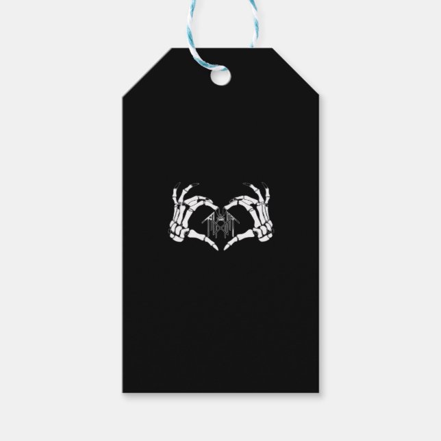 Skeletons Token Heart Hands  Gift Tags (Front)