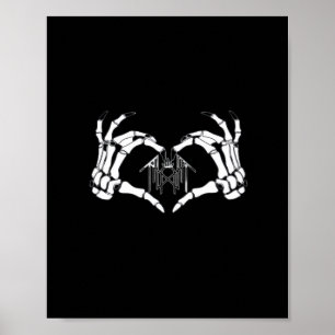 Skeletons Token Heart Hands Poster