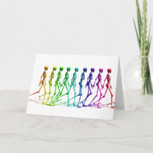Skeletons walking card