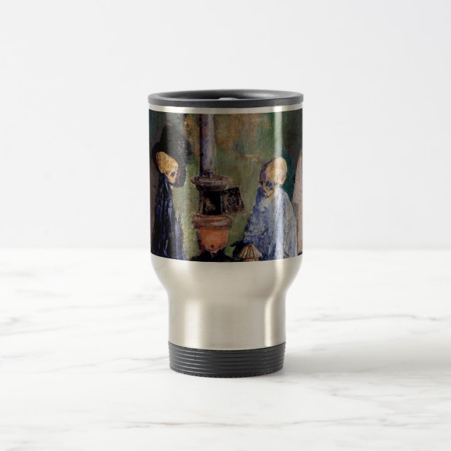 Skeletons Warming Themselves Travel Mug (Center)
