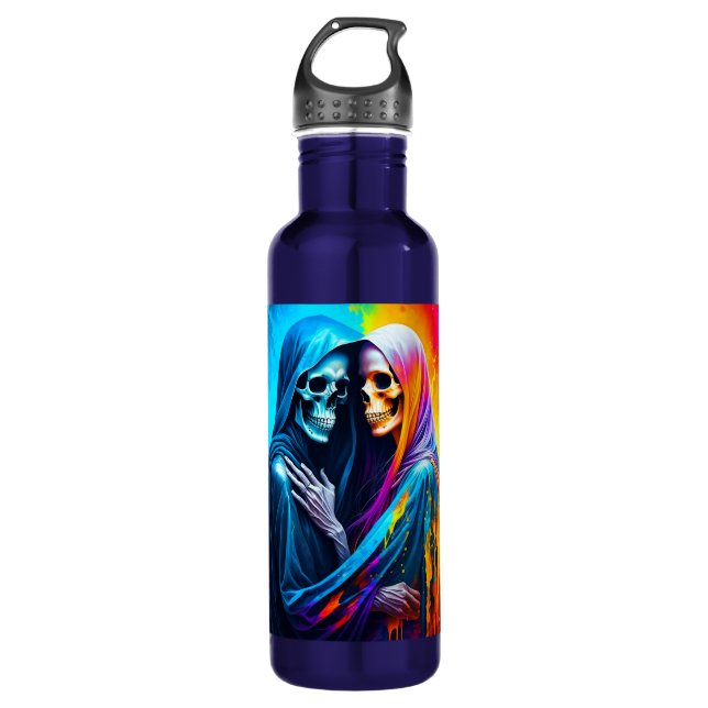 Skeletons Wrapped in a Rainbow 710 Ml Water Bottle (Front)