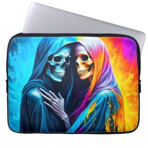 Skeletons Wrapped in a Rainbow   Laptop Sleeve