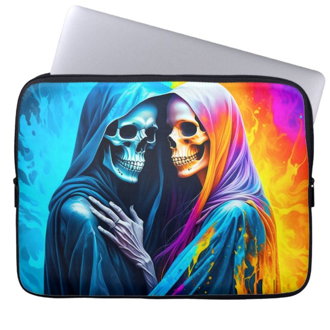 Skeletons Wrapped in a Rainbow   Laptop Sleeve (Front)
