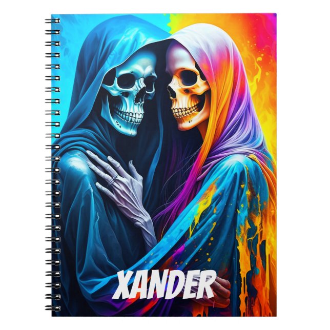 Skeletons Wrapped in a Rainbow Personalised Notebook (Front)