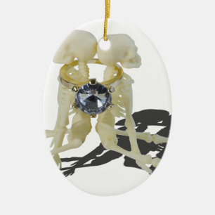 SkeletonsChokedByEngagementRing070515 Ceramic Tree Decoration