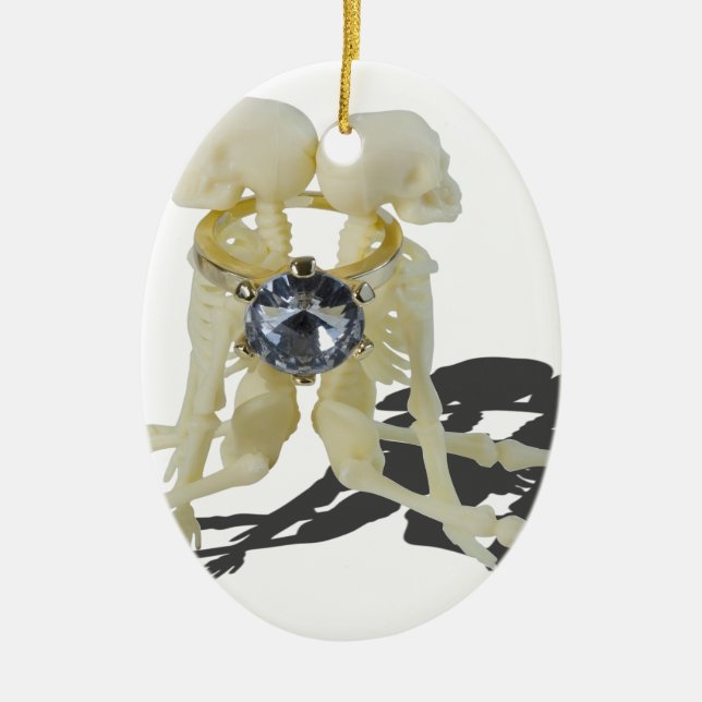 SkeletonsChokedByEngagementRing070515 Ceramic Tree Decoration (Front)