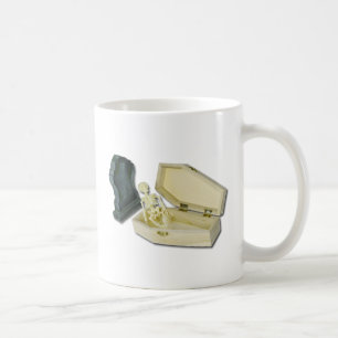 SkeletonSittingCoffinHeadstone070315 Coffee Mug