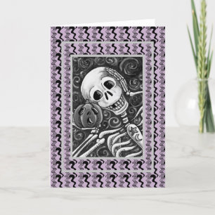 SKELLY & JACK GOTH HALLOWEEN GREETING CARD Blank