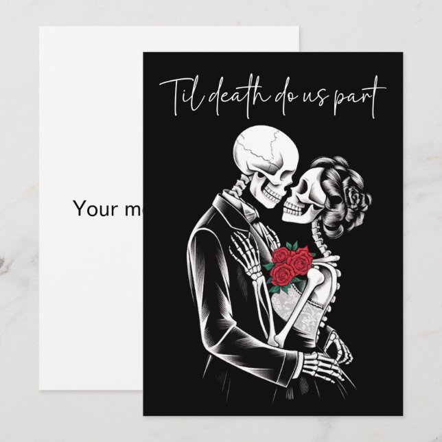 Skelton Lovers til death do us part Holiday Card (Front/Back)