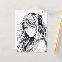 Sketch Anime Manga Girl Portrait