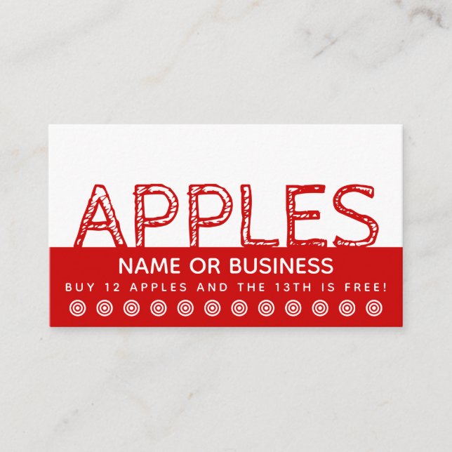 sketch APPLES customer loyalty card fruit stand (Front)