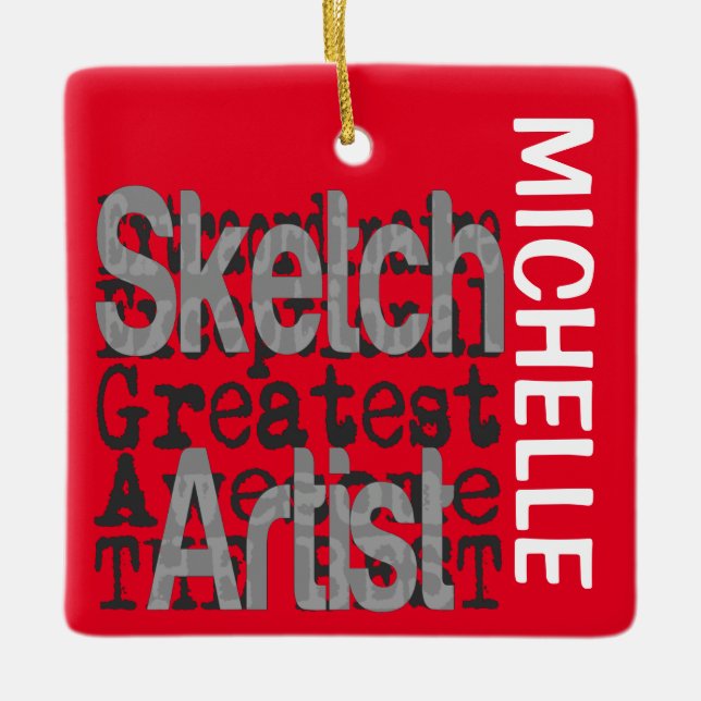 Sketch Artist Extraordinaire CUSTOM Ceramic Ornament (Front)