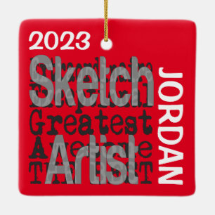 Sketch Artist Extraordinaire CUSTOM Ceramic Ornament