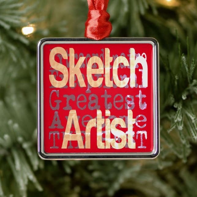 Sketch Artist Extraordinaire Metal Tree Decoration (Tree)