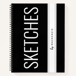 Sketch Book with Large Title Personalised Name