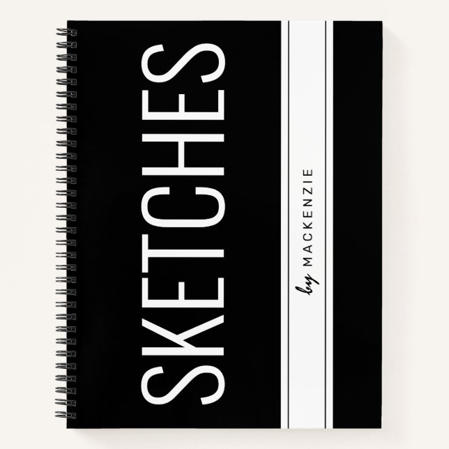 Sketch Book with Large Title Personalised Name (Front)