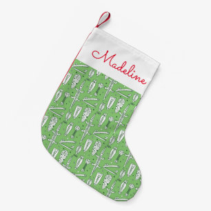 Sketch Crocodile Pattern Add Your Name Small Christmas Stocking
