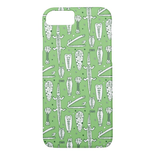 Sketch Crocodile Pattern Case-Mate iPhone Case (Back)