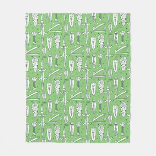 Sketch Crocodile Pattern Fleece Blanket