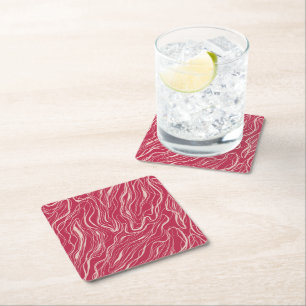 Sketch curves square paper coaster