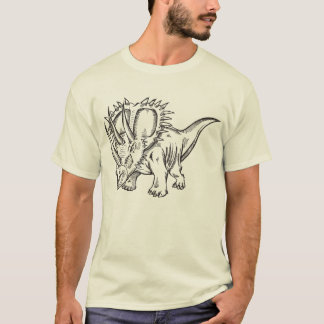 Sketch Doodle Triceratops Dinosaur T-Shirt