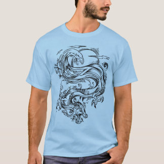 Sketch Doodle Water Dragon  T-Shirt