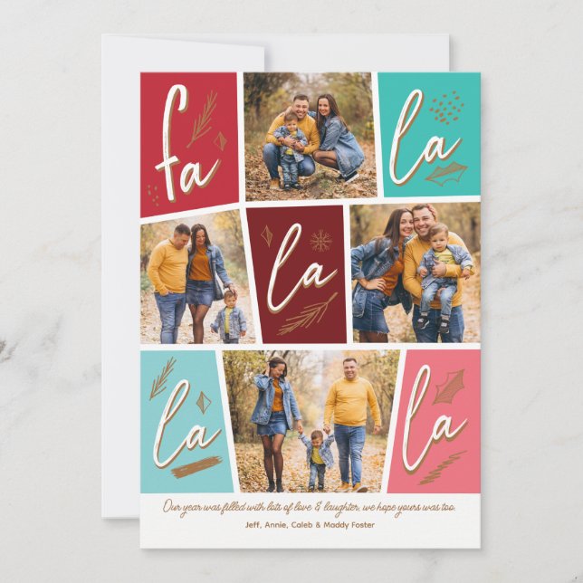 Sketch Fa La La La La Four Photo Christmas Holiday (Front)