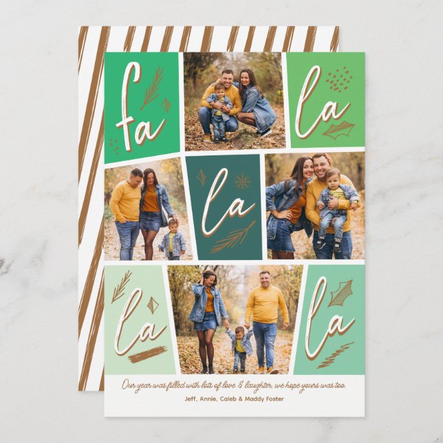 Sketch Fa La La La La Four Photo Christmas Holiday (Front/Back)
